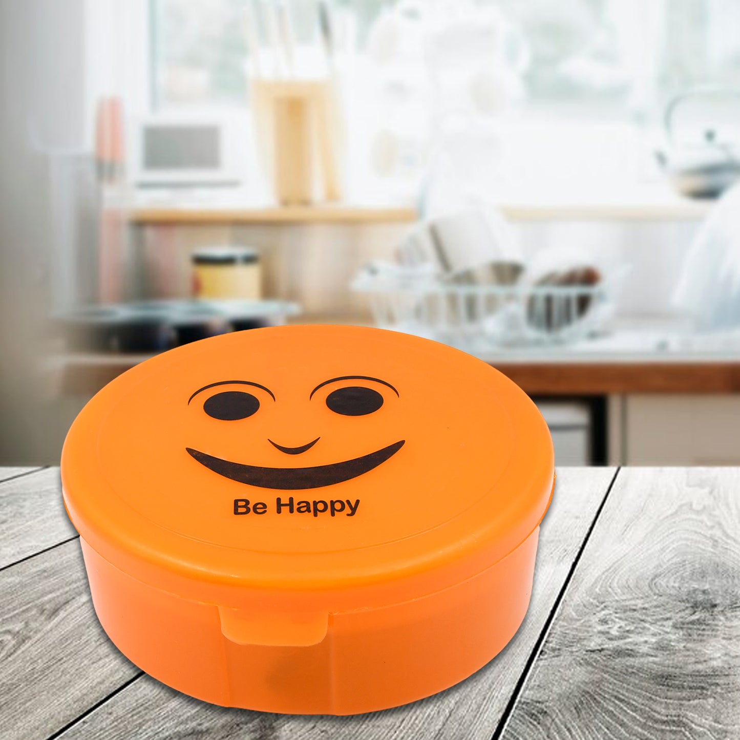 Smily Plastic Lunch Box Small Box With 2in1 Spoon Pack Of 1 - Happy Price - Image 3