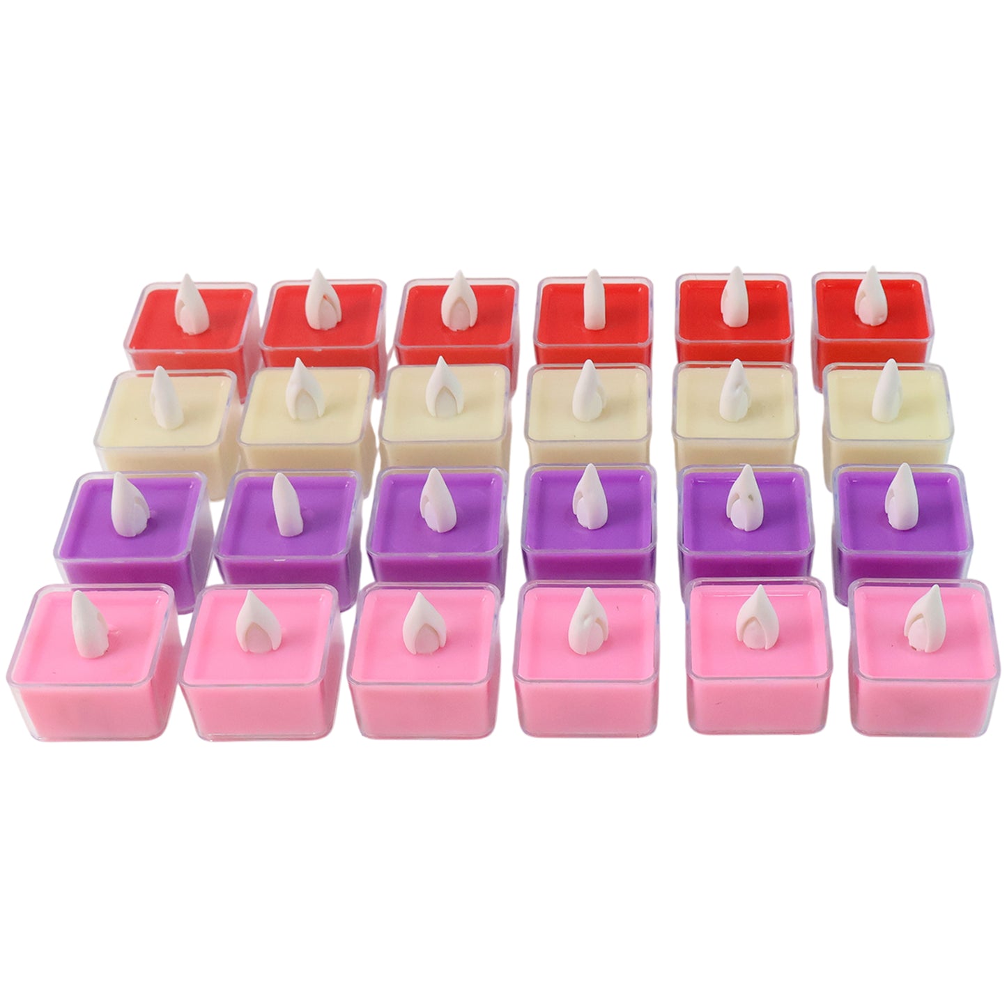 Set of 24 Multi-Color LED Tealight Candles with Flickering Flame Effect - Happy Price - Image 2