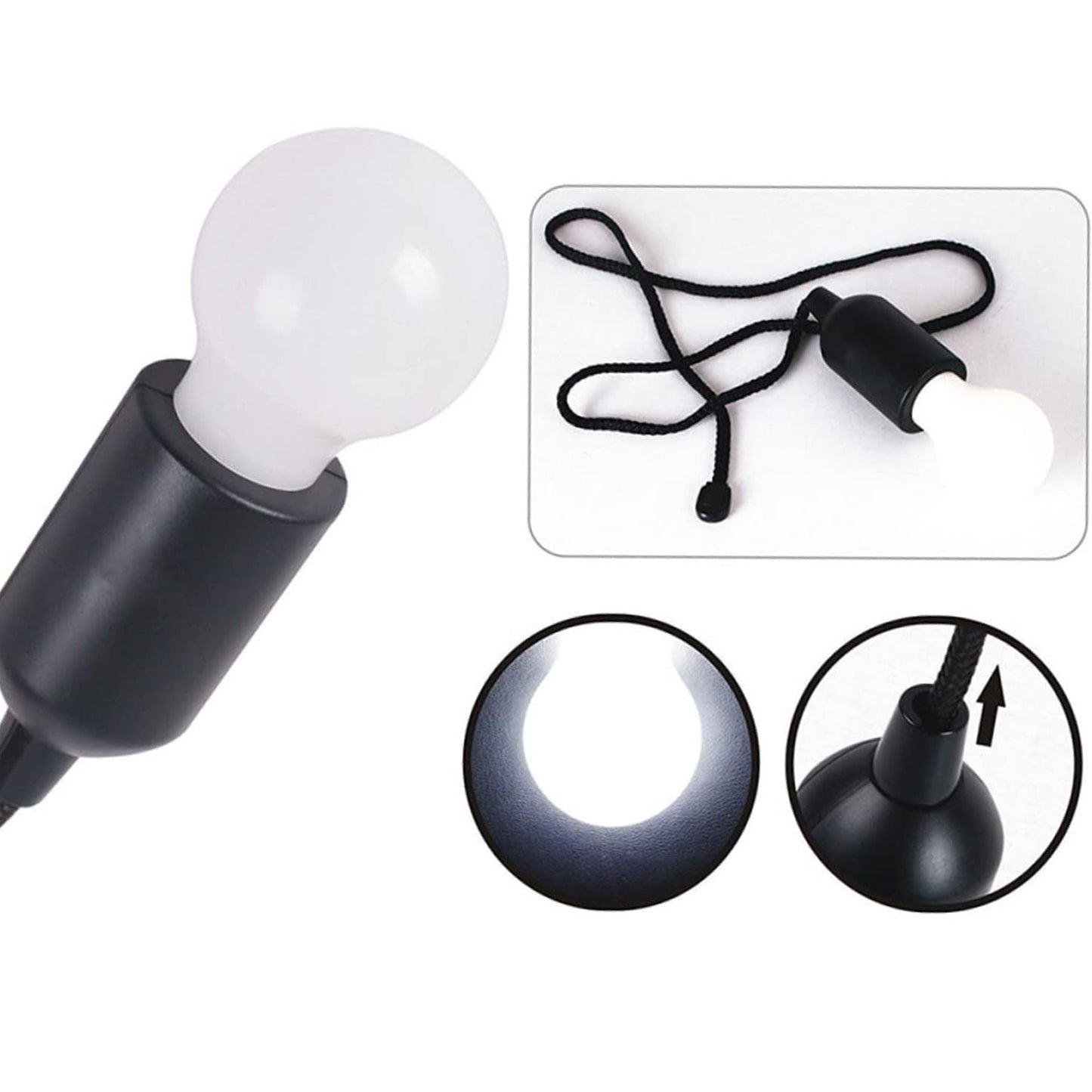 1pcs Led Bulbs Pull Cord Light Led Pull Cord Light Hanging Led Bulb Pull Wire Drawstring Light Bulb Black Led Pendant Lights - Happy Price - Image 7