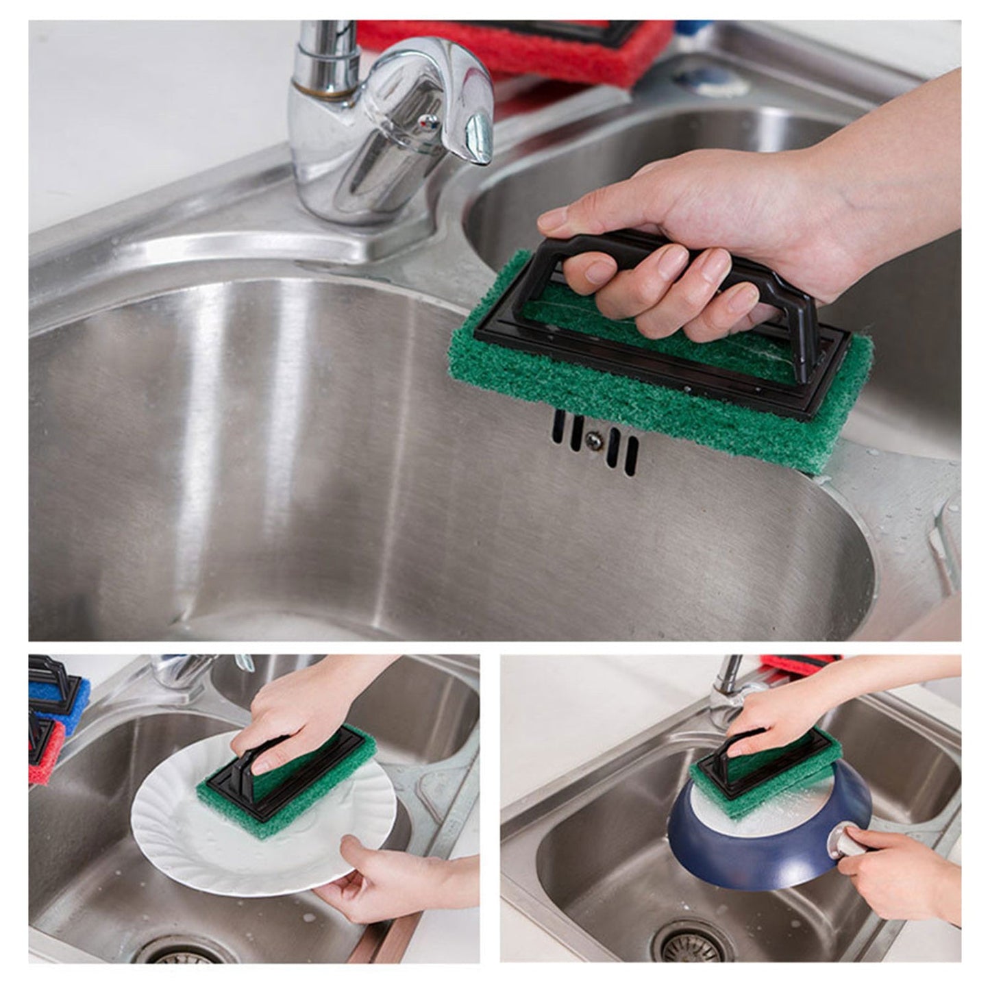 Handle Scrubber Brush Widely Used By All Types Of Peoples For Washing Utensils And Stuffs In All Kinds Of Bathroom And Kitchen Places Etc. - Happy Price - Image 7