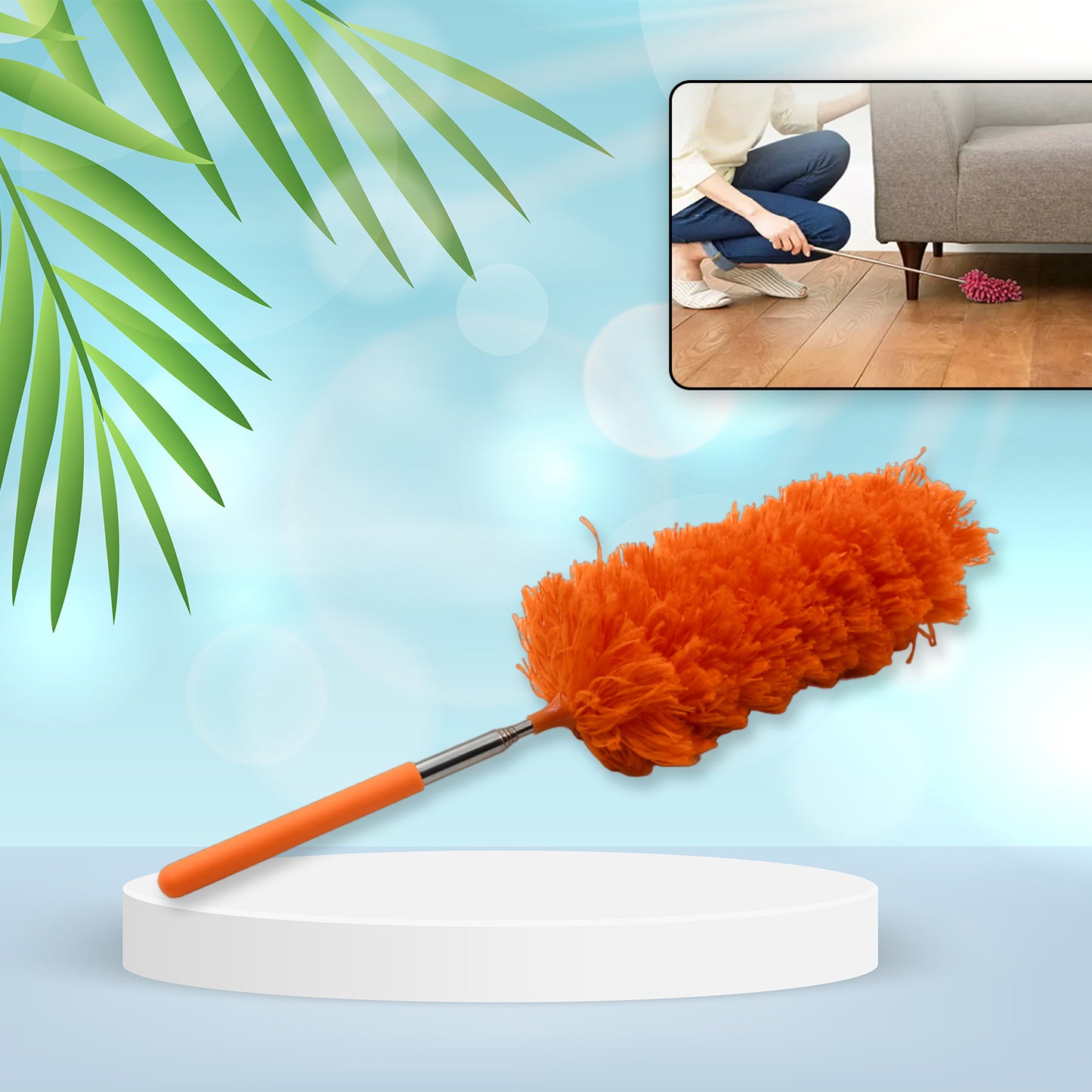 Adjustable Long Handle Microfiber Duster For Cleaning Microfiber Hand Duster Washable Microfiber Cleaning Tool Extendable Dusters For Cleaning Office Car Computer Air Condition Washable Duster - Happy Price - Image 6