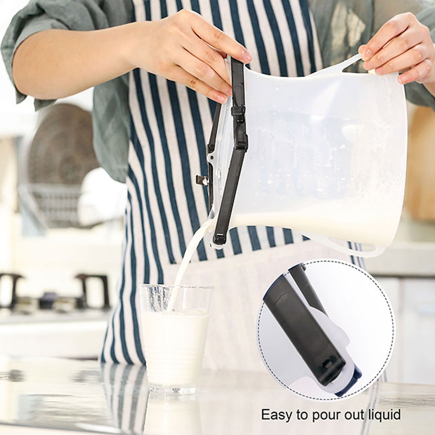 Reusable Silicone Food Storage Bag 3 Bag Set Leakproof Lock Reusable Flat Bottom Freezer Bags Sandwich Bags  Silicone Food Grade Kids Snack Bags  Bpa Free Microwave Dishwasher Safe - Happy Price - Image 2