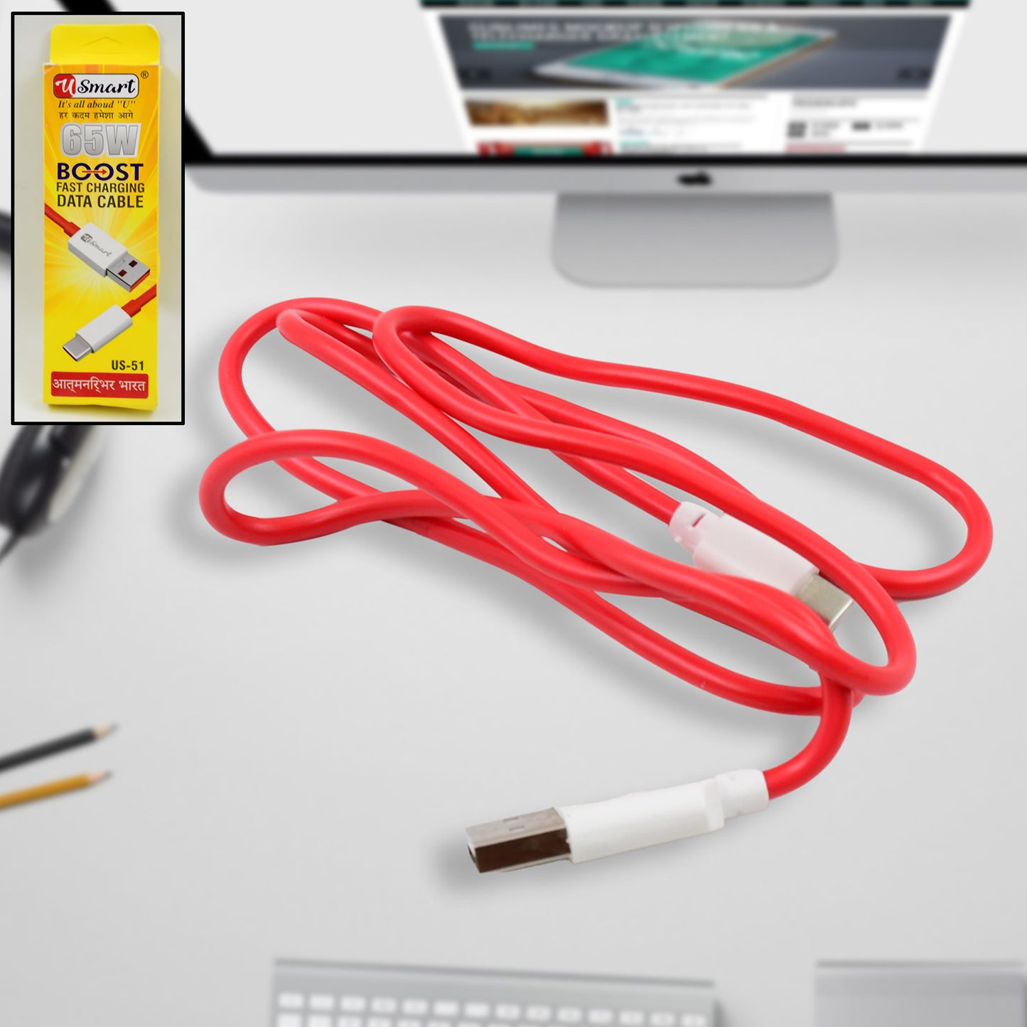 Type C Data Cable Fast Charging Data Cable (1000 Mm  65w  1 Pc) - Happy Price - Image 2