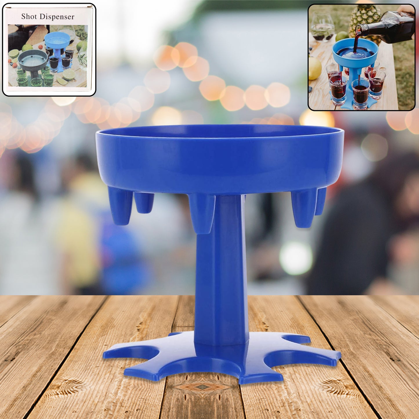 6-way Plastic Shot Glass Dispenser With Ho6-way Plastic Shot Glass Dispenser With Holder Stand (1 Pc)lder Stand (1 Pc) - Happy Price - Image 2