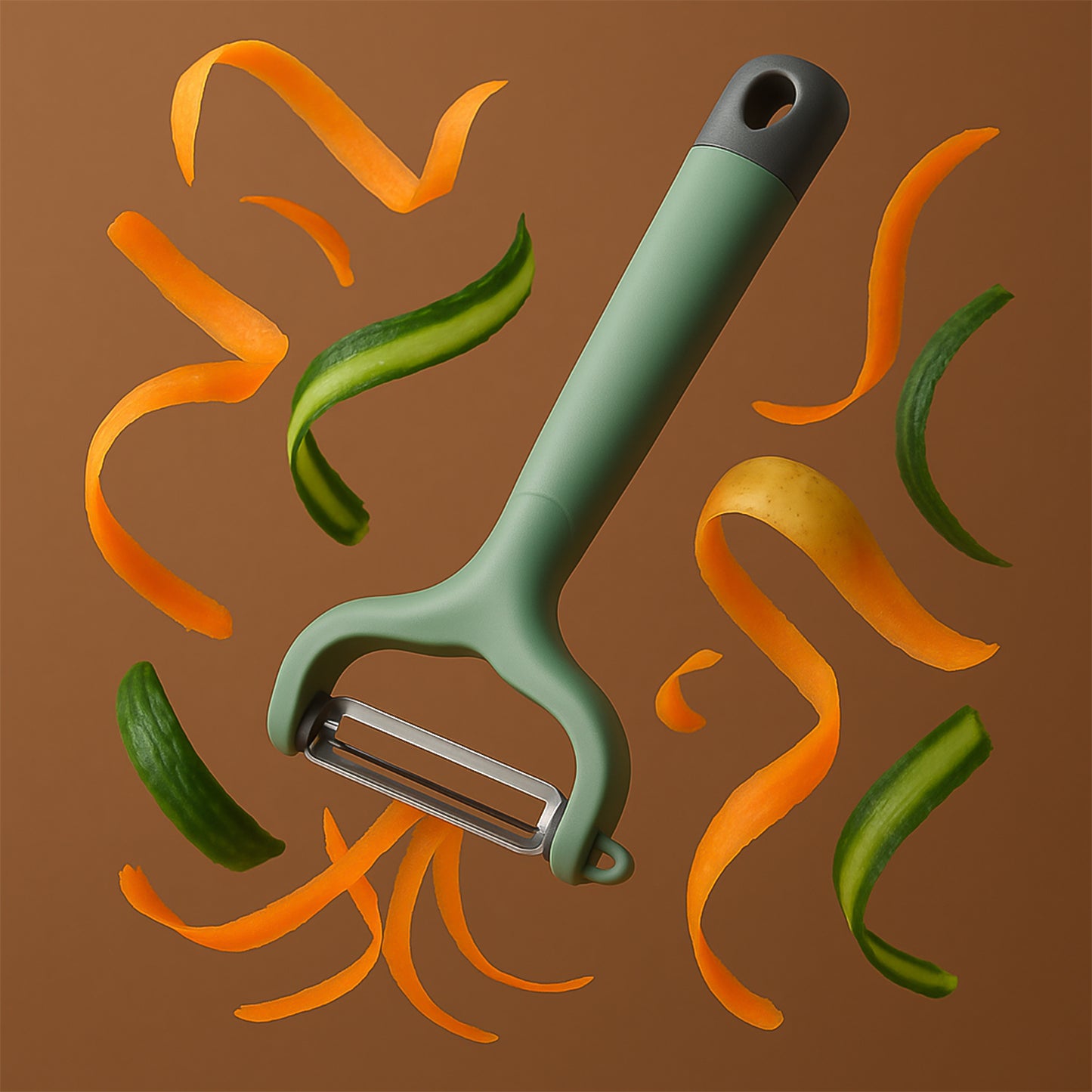 Ergonomic Vegetable and Fruit Peeler with Sharp Stainless Steel Blade (1 Pc) - Happy Price - Image 6