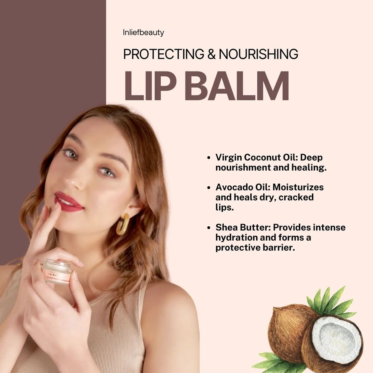 Inlief Nourishing Lip Balm 15gm for Soft, Hydrated Lips