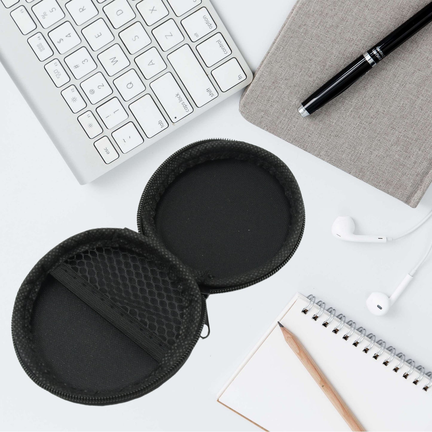 Earphone Carrying Cute Case Round Pocket Pouch For Headphone Data Cable Coins Airpods Pendrive Earphone Case Organizer Perfect Return Gift (Mix Design 1 Pc) - Happy Price - Image 5