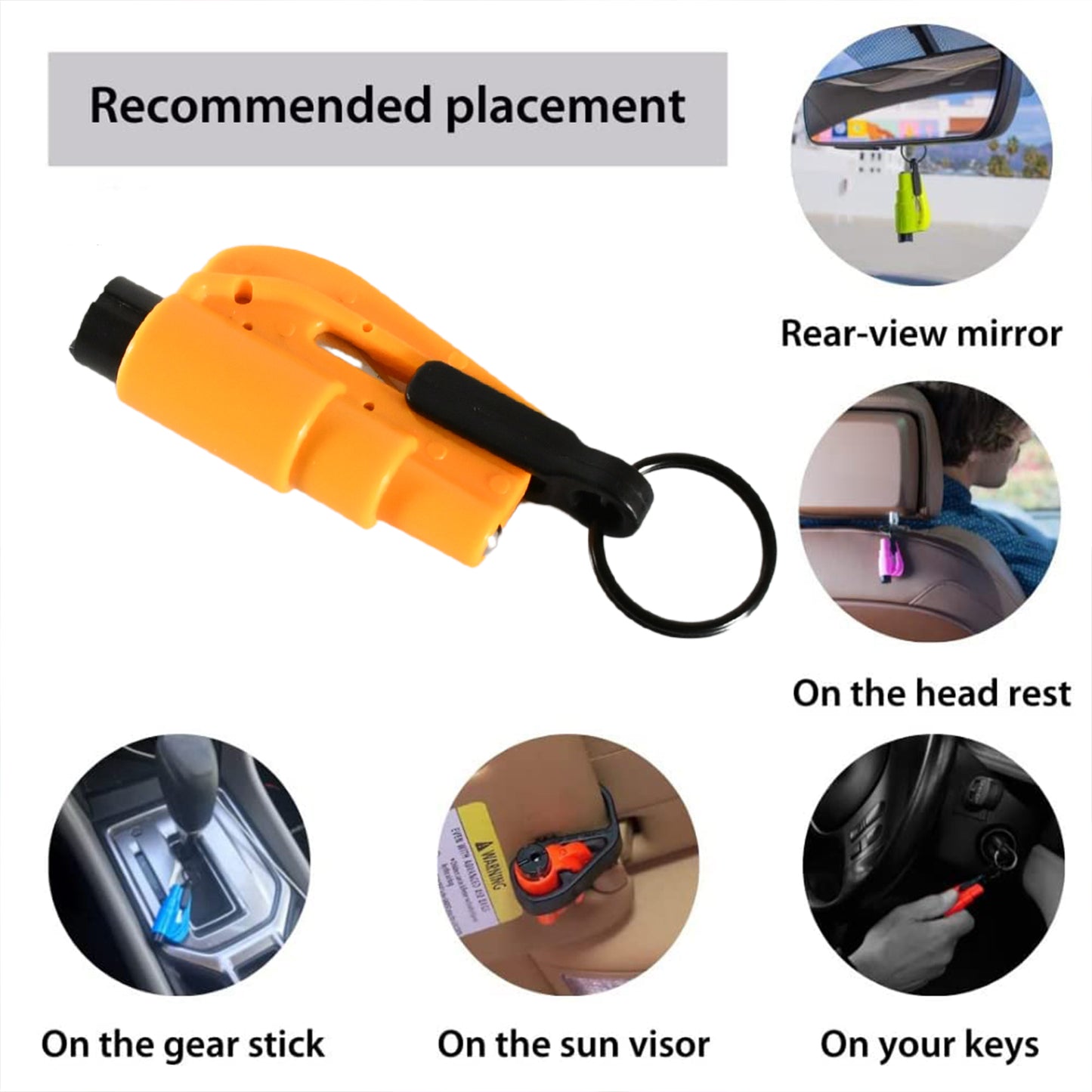 2 In 1 Emergency Safety Cutter With Key Chain Small Portable Handy Emergency Safely Glass Breaking  Seat Belt Cutting Keychain Tool - Happy Price - Image 4