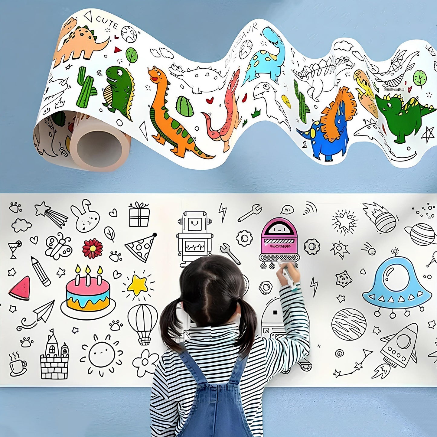 Fun And Educational Coloring Roll (1 Pc) - Happy Price - Image 2