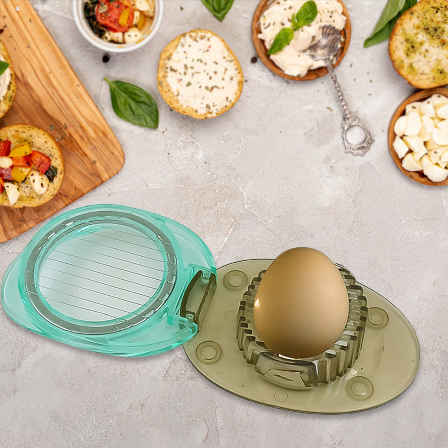 Stainless Steel Egg Slicer  Knife (2 Pc Set) - Happy Price - Image 2