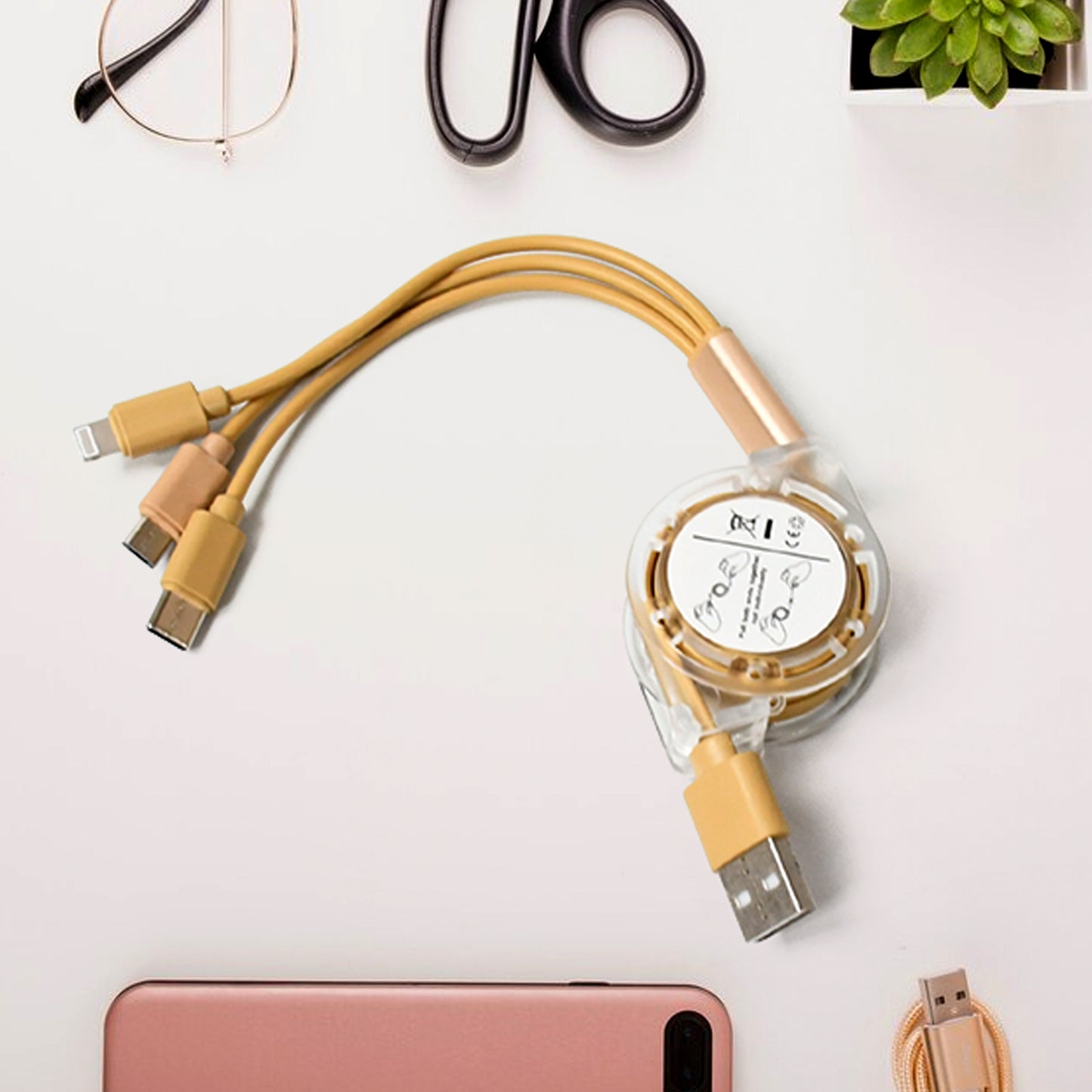 Retractable Charger Charging Cable Micro Usb Cable 3 In 1 Multi Charging Cable Compatible With Phone  Type C  Micro Android Usb And Other Mobile Devices (1 Pc) - Happy Price - Image 4