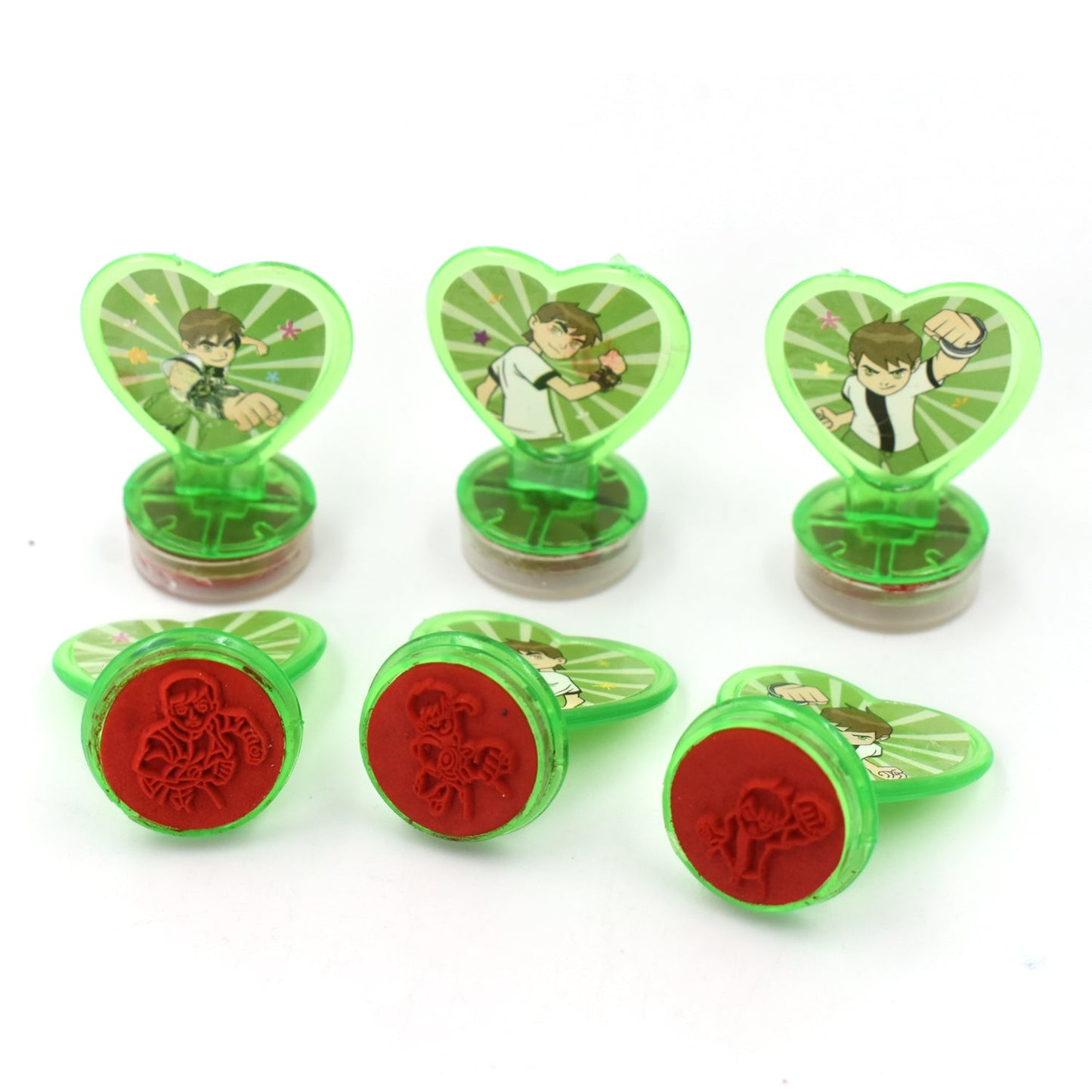 Unique Cartoon Character Heart Shape Stamps 6 Pieces For Kids Motivation And Reward Theme Prefect Gift For Teachers Parents And Students (Multicolor) - Happy Price - Image 3