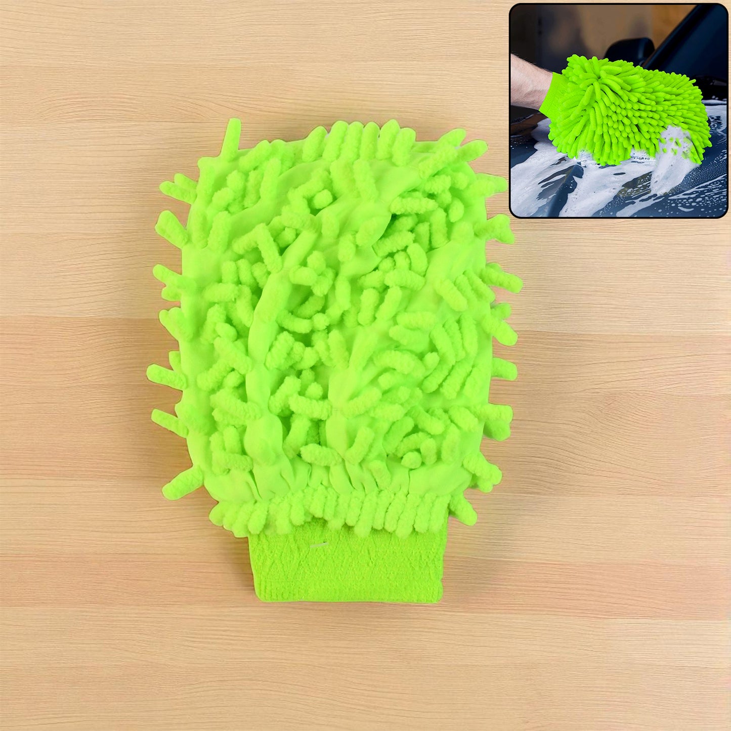 Microfiber Car Wash Glove Mitt For Carbikehome  Surface - Happy Price - Image 3