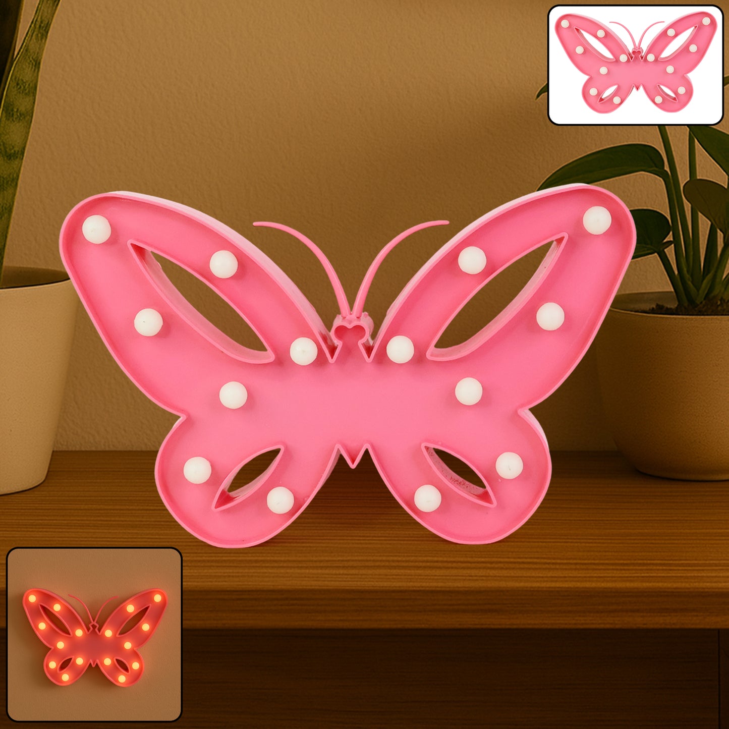 Butterfly Shape LED Decorative Night Light (1 Pc) - Battery Operated for Kids Room & Home Decor - Happy Price - Image 3
