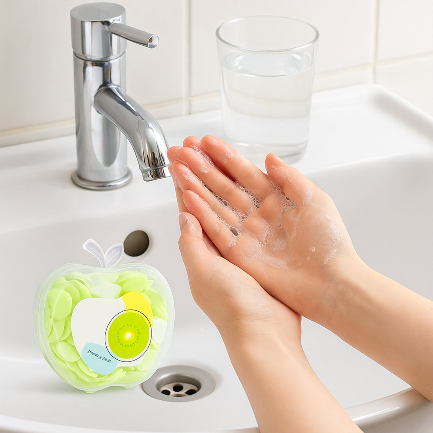 Portable Paper Soap Sheets with Apple Case - 1 Pc, Mixed Colors - Happy Price - Image 4