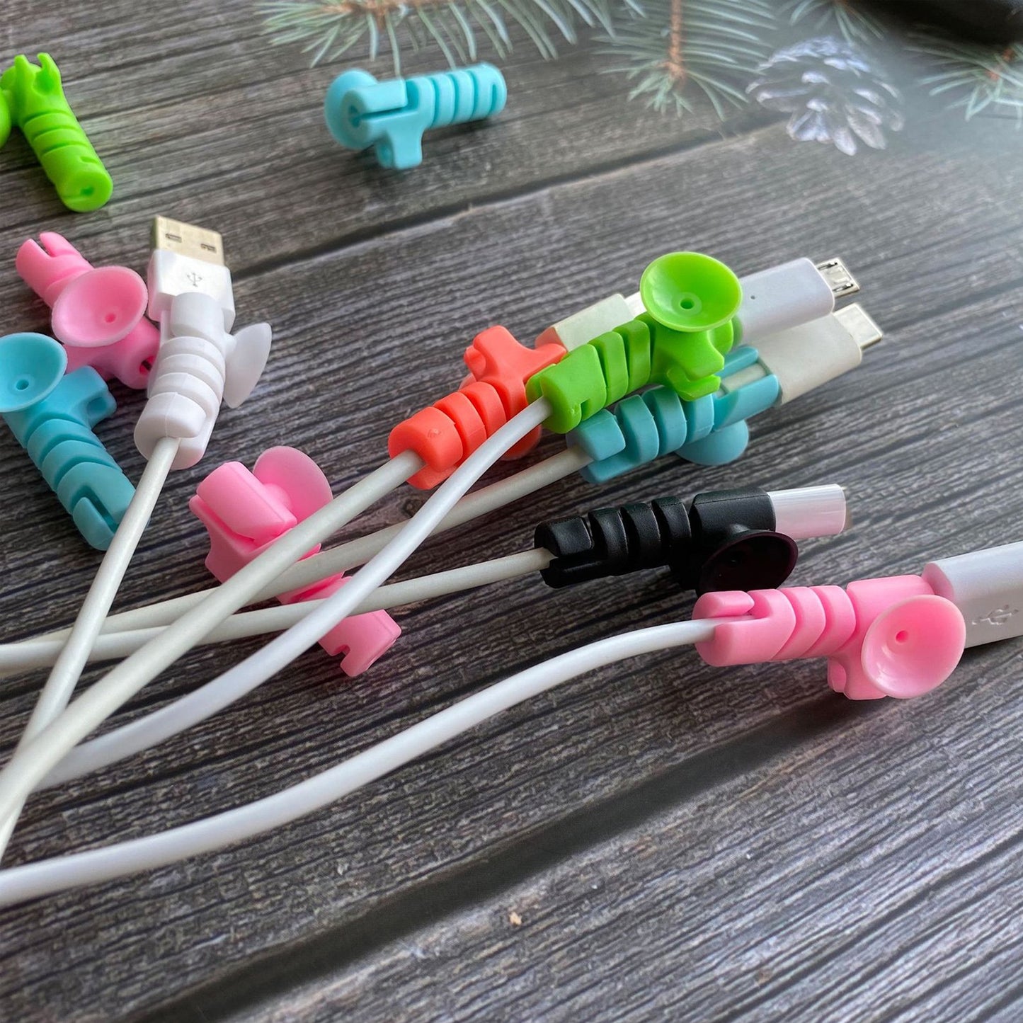 Cable Cord Protector Saver With Suction End (Suction Winder  4 Pcs Set) - Happy Price - Image 3