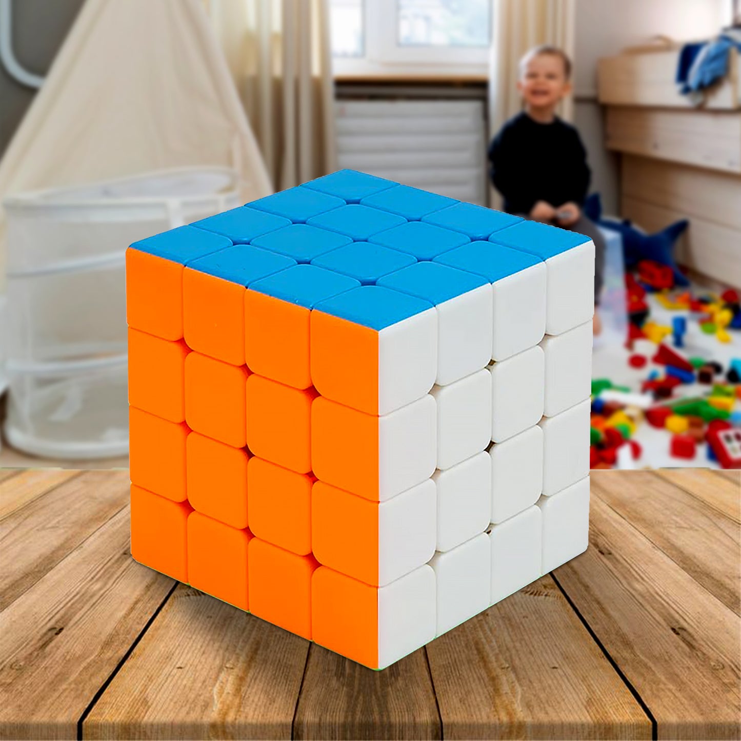 Small Puzzles Cubes 444 High Speed Sticker Less Magic Cube Game Kids And Professionals Magic Cube Puzzle Toy Pack Of 1 8+ Years - Happy Price - Image 2
