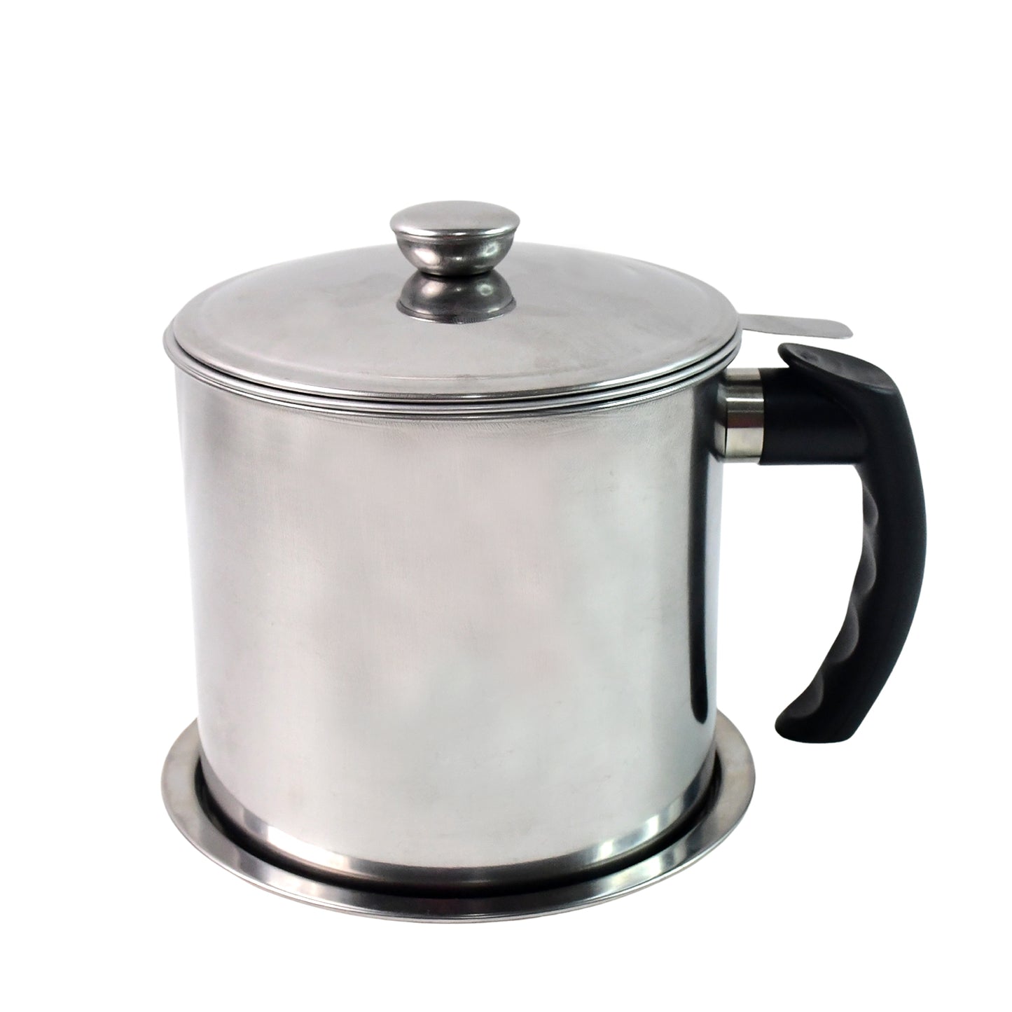 Stainless Steel Oil Strainer Pot with Lid and Filter Mesh - 1 Set