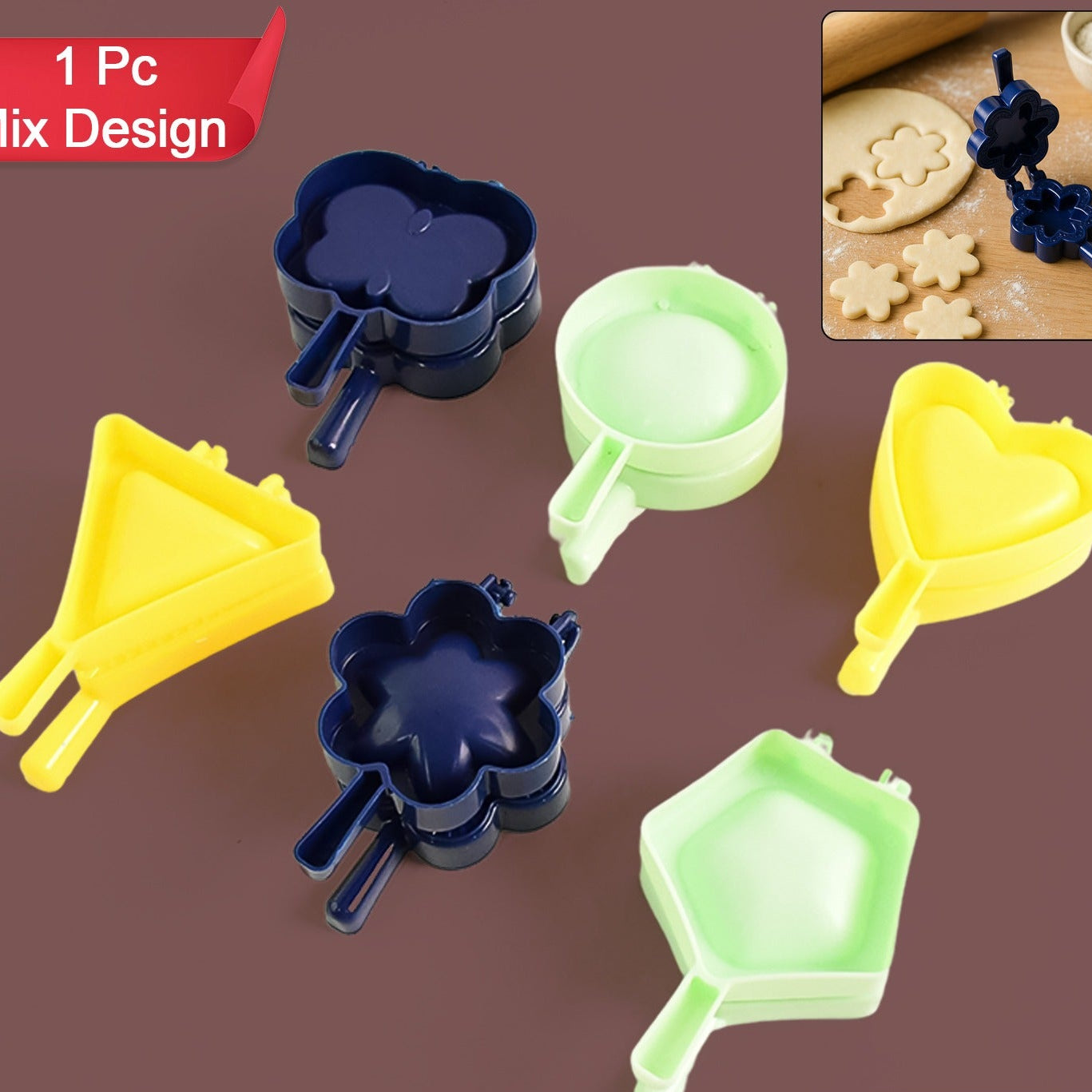 1 Pc Assorted Shape Plastic Snack Mould (Mix Design  1 Pc) - Happy Price - Image 1