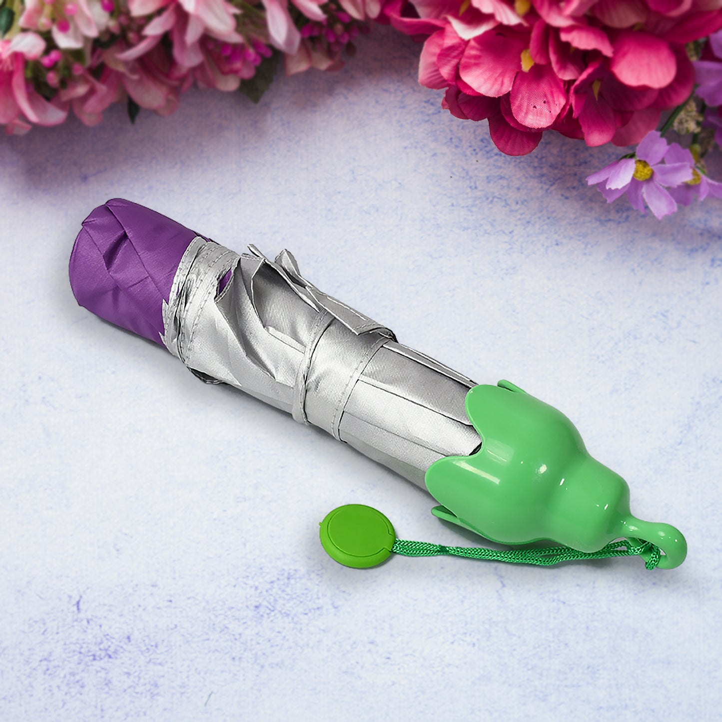 Vegetable Shaped Folding Umbrella Plastic Case Creative Fashion Folding Mini Sun Shade Rain Umbrella Unique Umbrella Sun  Uv Protection Cute Design (1 Pc) - Happy Price - Image 3