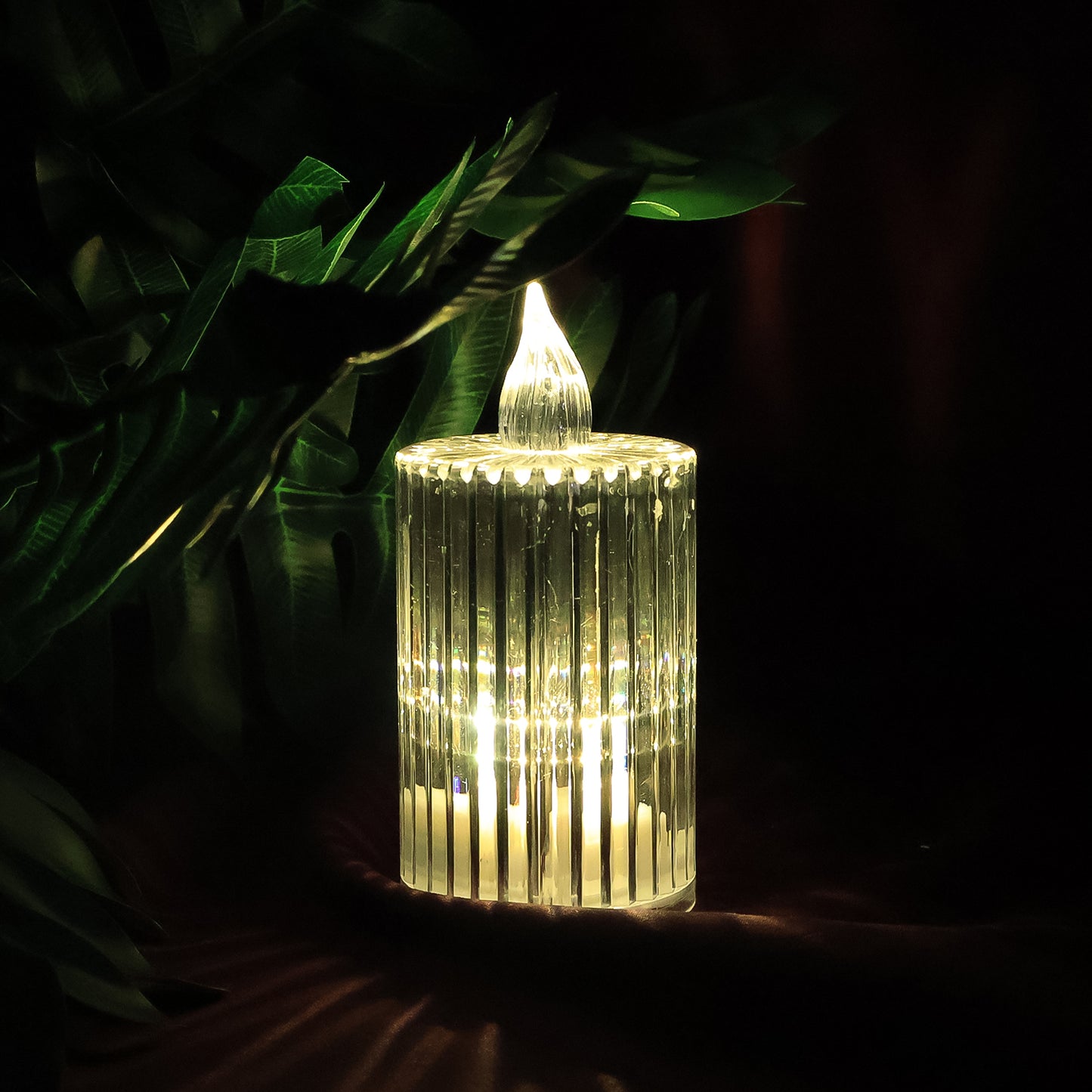 Set of 5 Crystal Effect LED Flameless Candles with Warm Flickering Light - Happy Price - Image 4