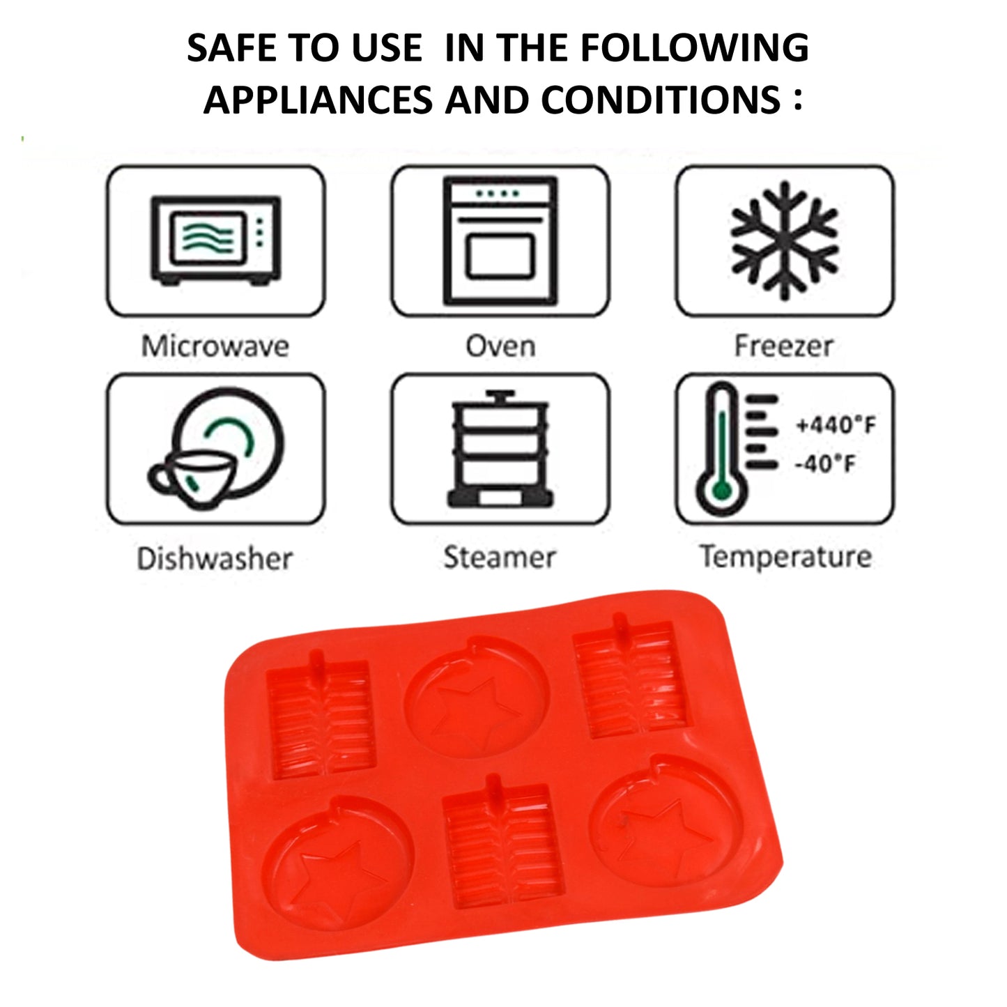 6cavity Chocolate Mould Tray  Cake Baking Mold  Flexible Silicon Ice Cupcake Making Tools - Happy Price - Image 7