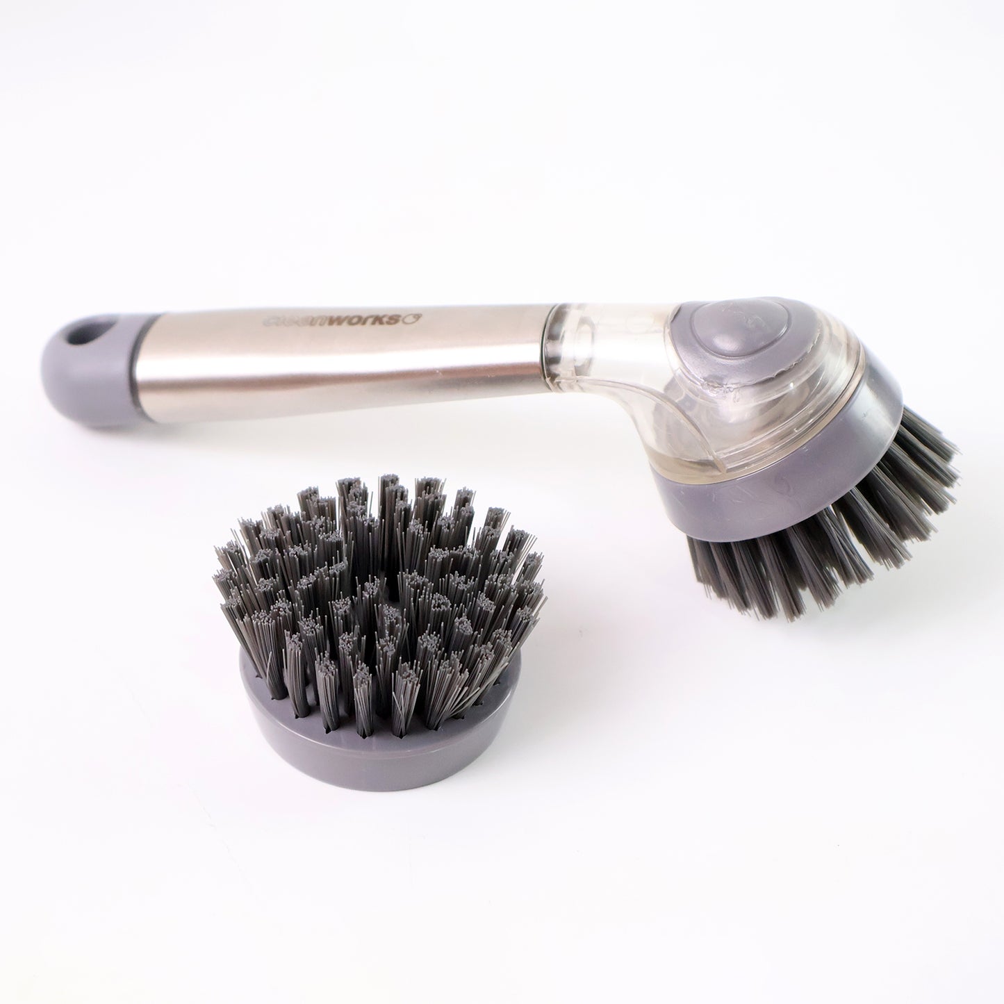 Cleaning Brushes Set Scrub Brush Bathroom Brush Long Handle Liquid Dispenser Pot Washing Brush - Happy Price - Image 2