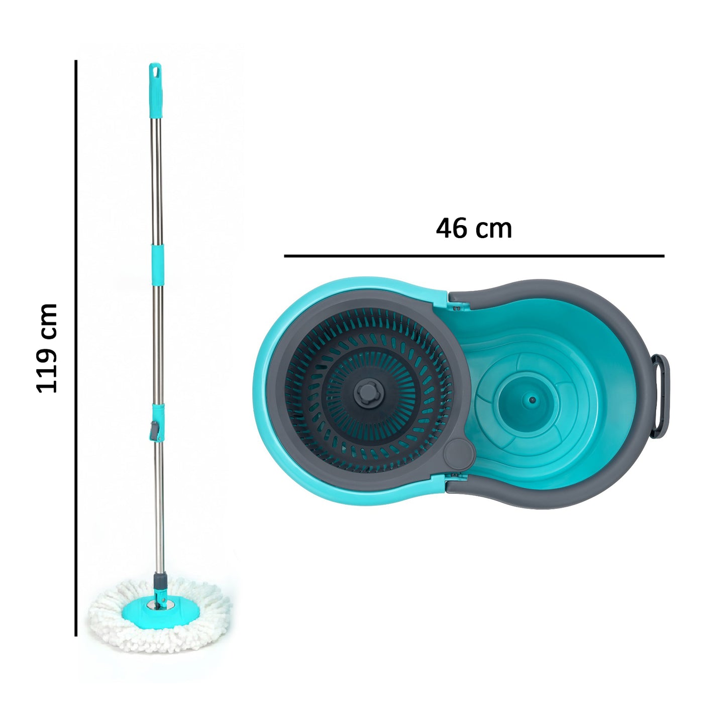 Quick Spin Mop Plastic Spin Bucket Floor Cleaning Easy Wheels  Big Bucket Floor Cleaning Mop With Bucket - Happy Price - Image 5