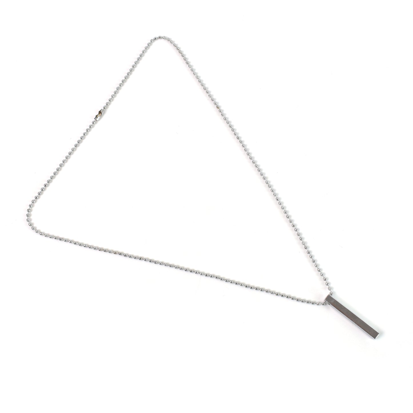 Plain Stick Shape Locket With Chain Stainless Steel Necklace (1 Pc) - Happy Price - Image 5