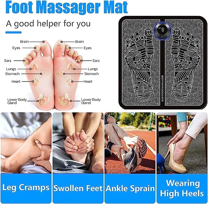 Ems Foot Massager Electric Feet Massager Deep Kneading Circulation Foot Booster For Feet And Legs Muscle Stimulator Folding Portable Electric Massage Machine - Happy Price - Image 4