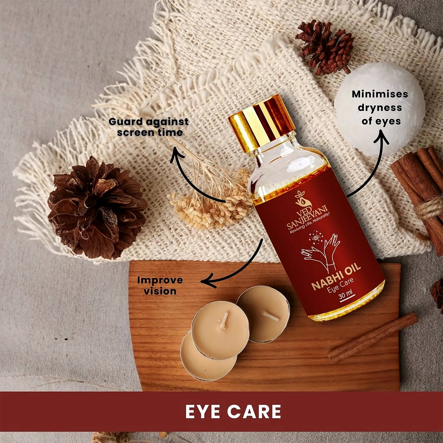 Ved Sanjeevani 100 Organic Ayurvedic Nabhi Oil For Eye Care (30ml  1 Pc) - Happy Price - Image 4