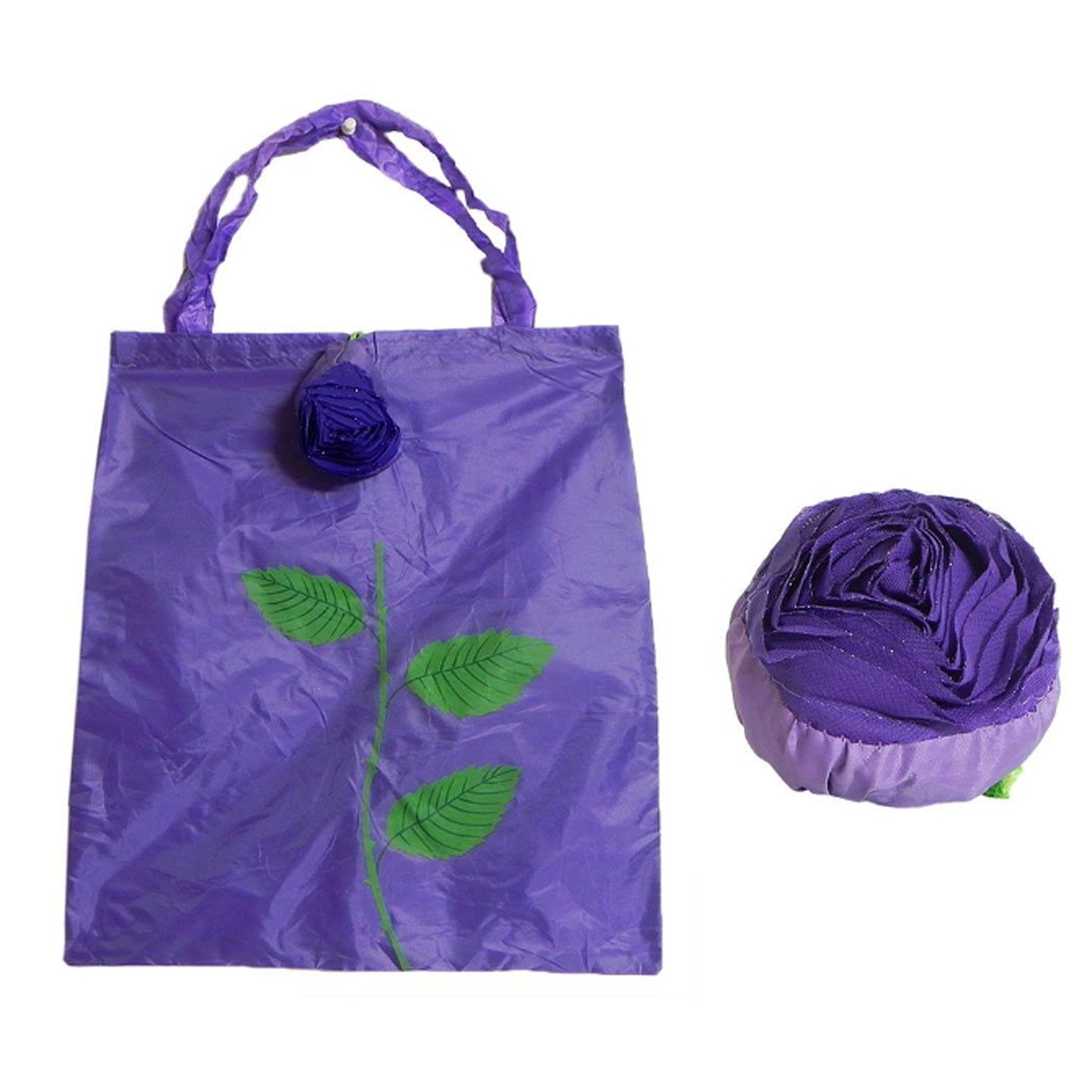 Foldable Bag Cute Rose Shape Cover Reusable Bag Naylon Bag Nylon Shopping Carry Bags Large Reusable Foldable Bag Eco Friendly Shopping Folds To Pocket Size Tote Grocery Shoulder Handbag Travel Bag (1pc) - Happy Price - Image 6