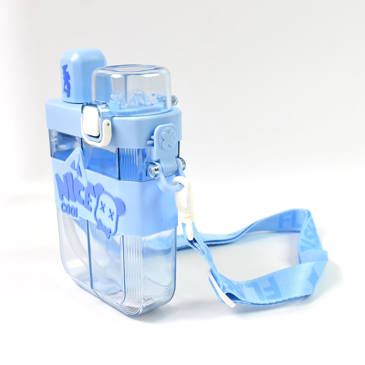 2in1 Dual Compartment Water Bottle With Straw And Adjustable Shoulder Straps (1 Pc  Multi Color) - Happy Price - Image 5