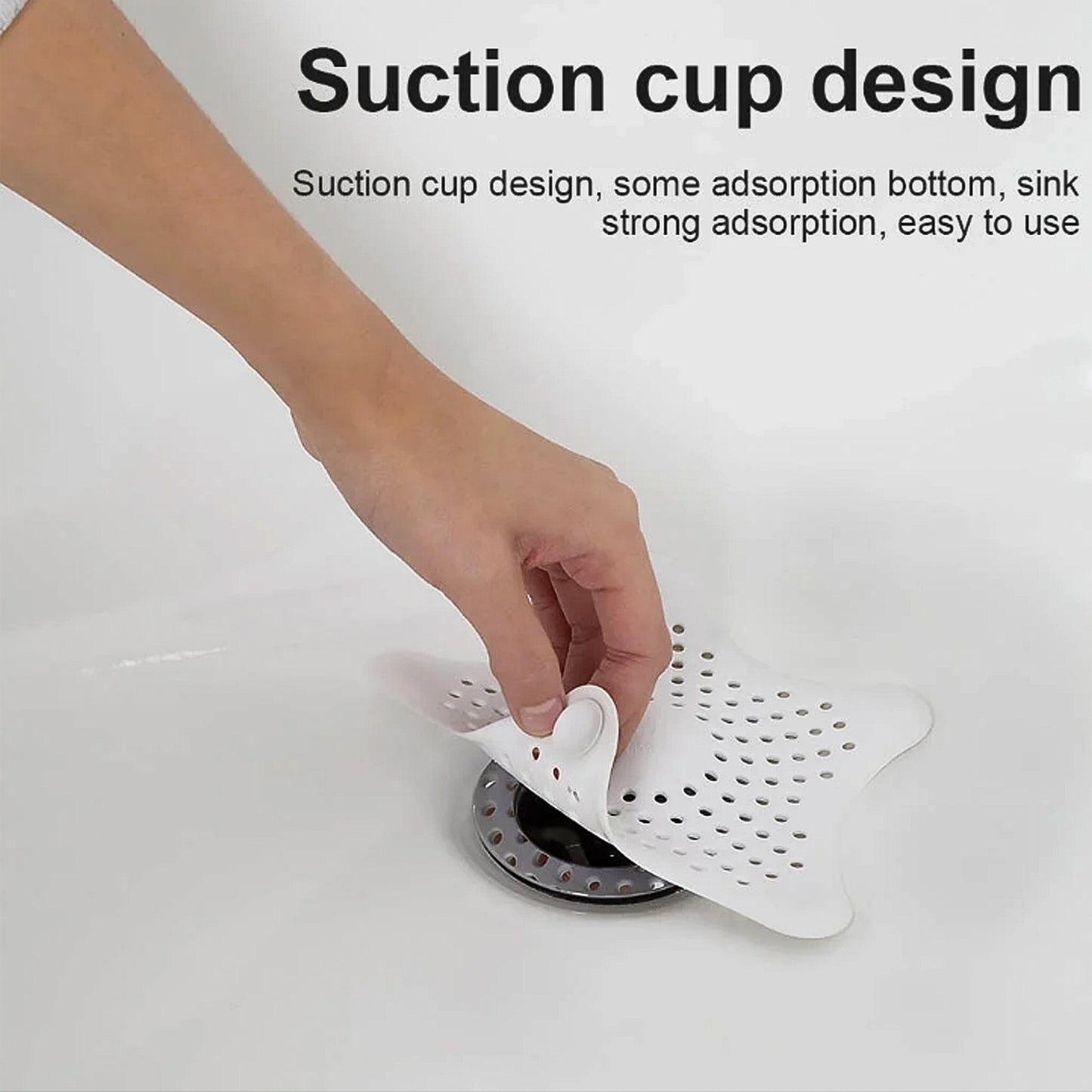 White Silicone Star Shaped Sink Filter Bathroom Hair Catcher Drain Strainers For Basin - Happy Price - Image 6