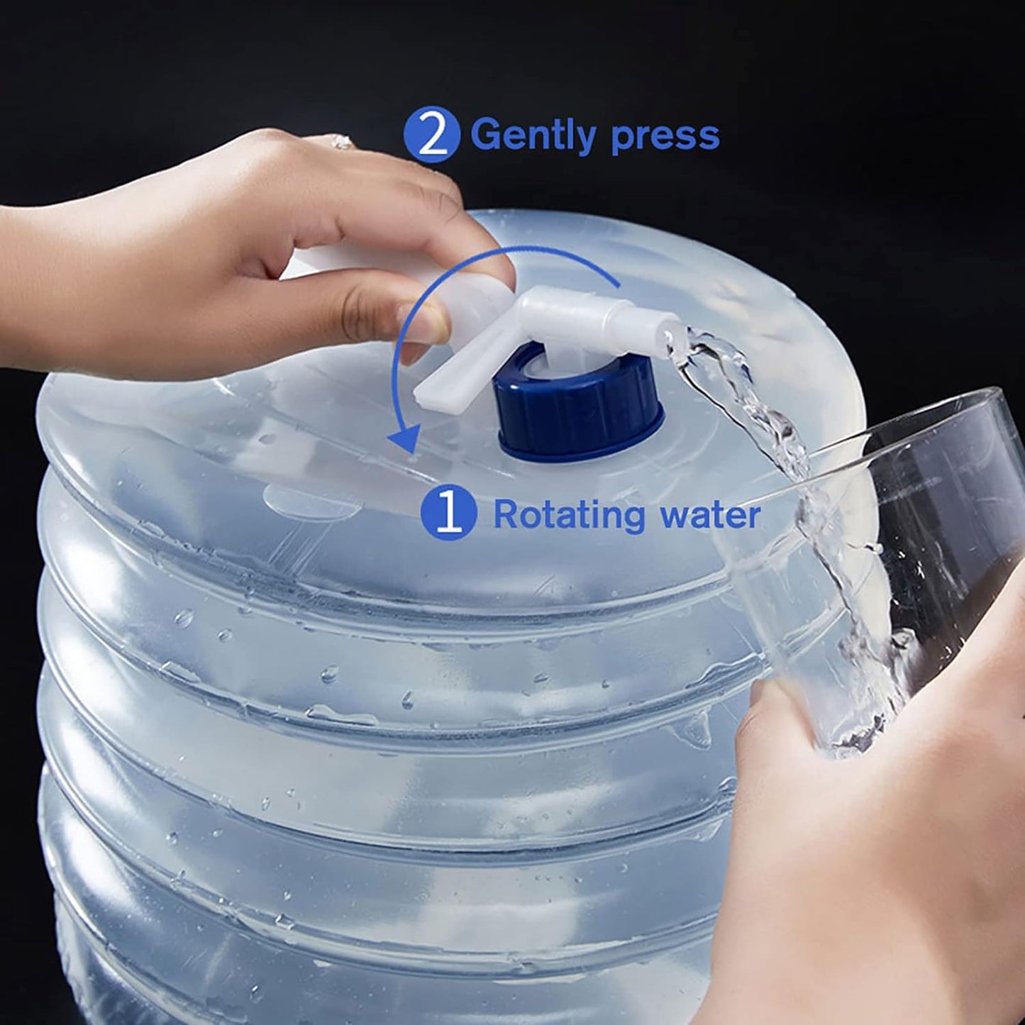 Outdoor Camping Collapsible Portable Water Container With Carry Handle Tap Valve Large Food Grade - Happy Price - Image 4