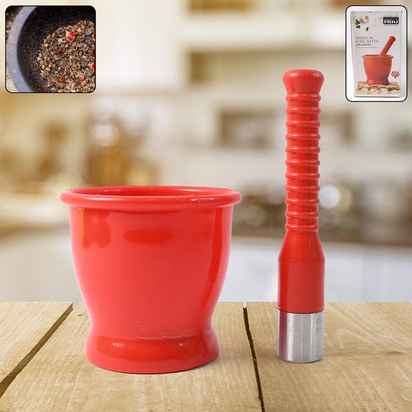 Ritu Heavy Duty Unbreakable Plastic Khal Batta Set (2 Pcs Set) - Happy Price - Image 2
