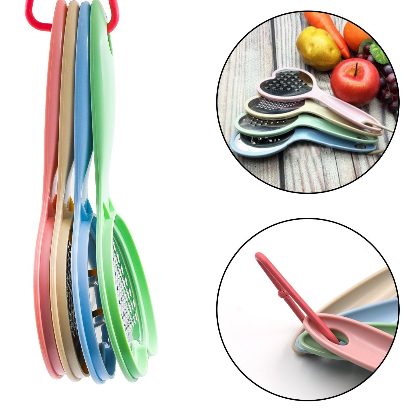 Heart Grater Set And Heart Grater Slicer Used Widely For Grating And Slicing Of Fruits Vegetables Cheese Etc. Including All Kitchen Purposes. - Happy Price - Image 4