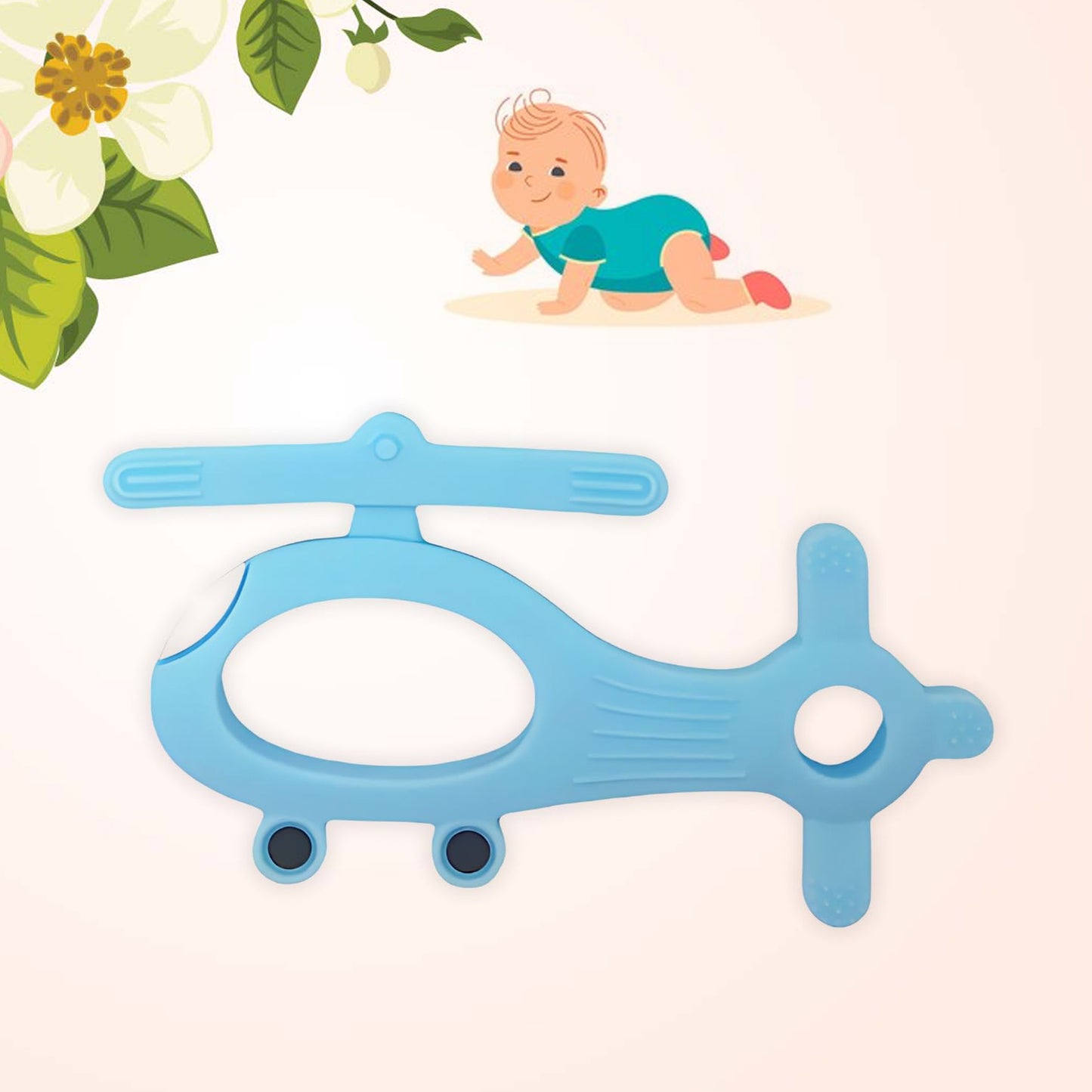 Silicone Helicopter Shape Teether For Baby (1 Pc  Mix Color) - Happy Price - Image 2