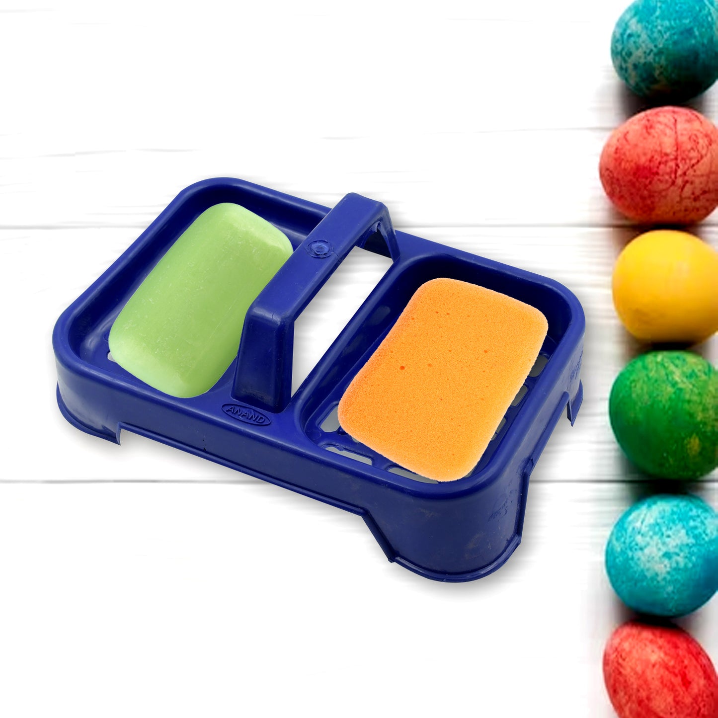 8729 2in1 Plastic Soap Case  Soap Dish  Soap Stand 2 Section Plastic Soap Case Soap Holder Soap Dish For Bathroom Kitchen Sink (1 Pc  Multicolor ) - Happy Price - Image 5