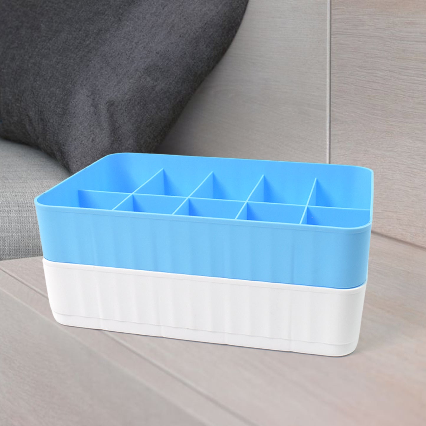 Multi-function Desktop Drawer Storage Box 10 Grid Underwear Socks Box (2 Pc Set) - Happy Price - Image 2