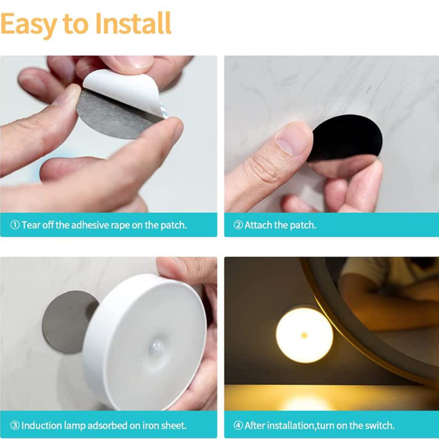 Round Shape 8 Led Motion Sensor Induction Led Light - Happy Price - Image 3