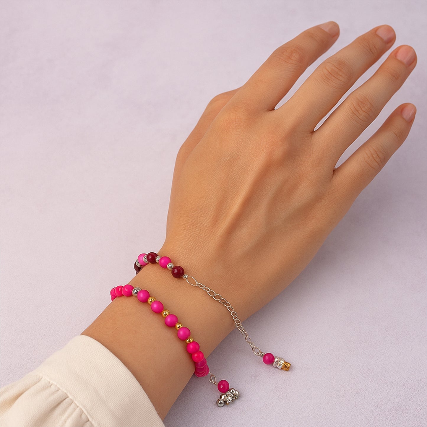 Traditional And Trendy Beaded Bracelet With Adjustable Chain (1 Pc) - Happy Price - Image 6