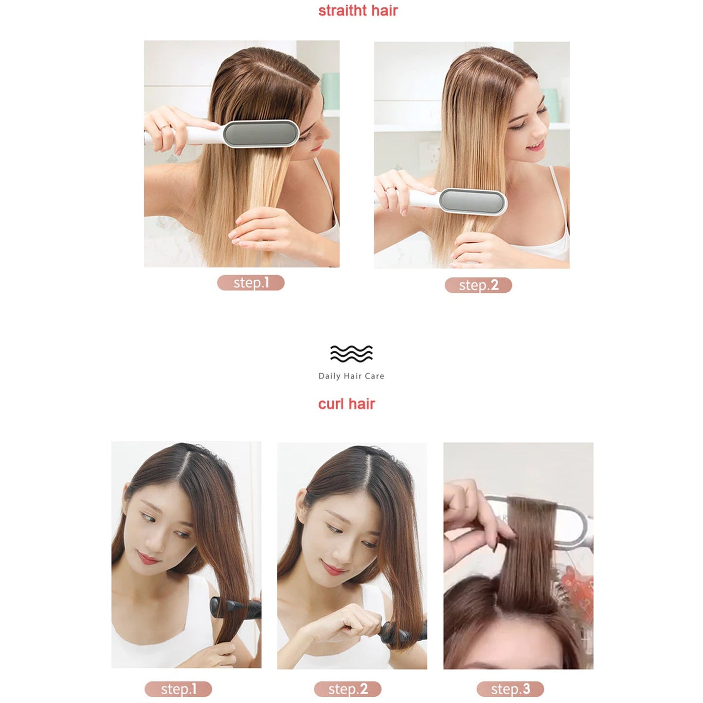 Hqt-909b Hair Straightener Used While Massaging Hair Scalps And Head. - Happy Price - Image 7