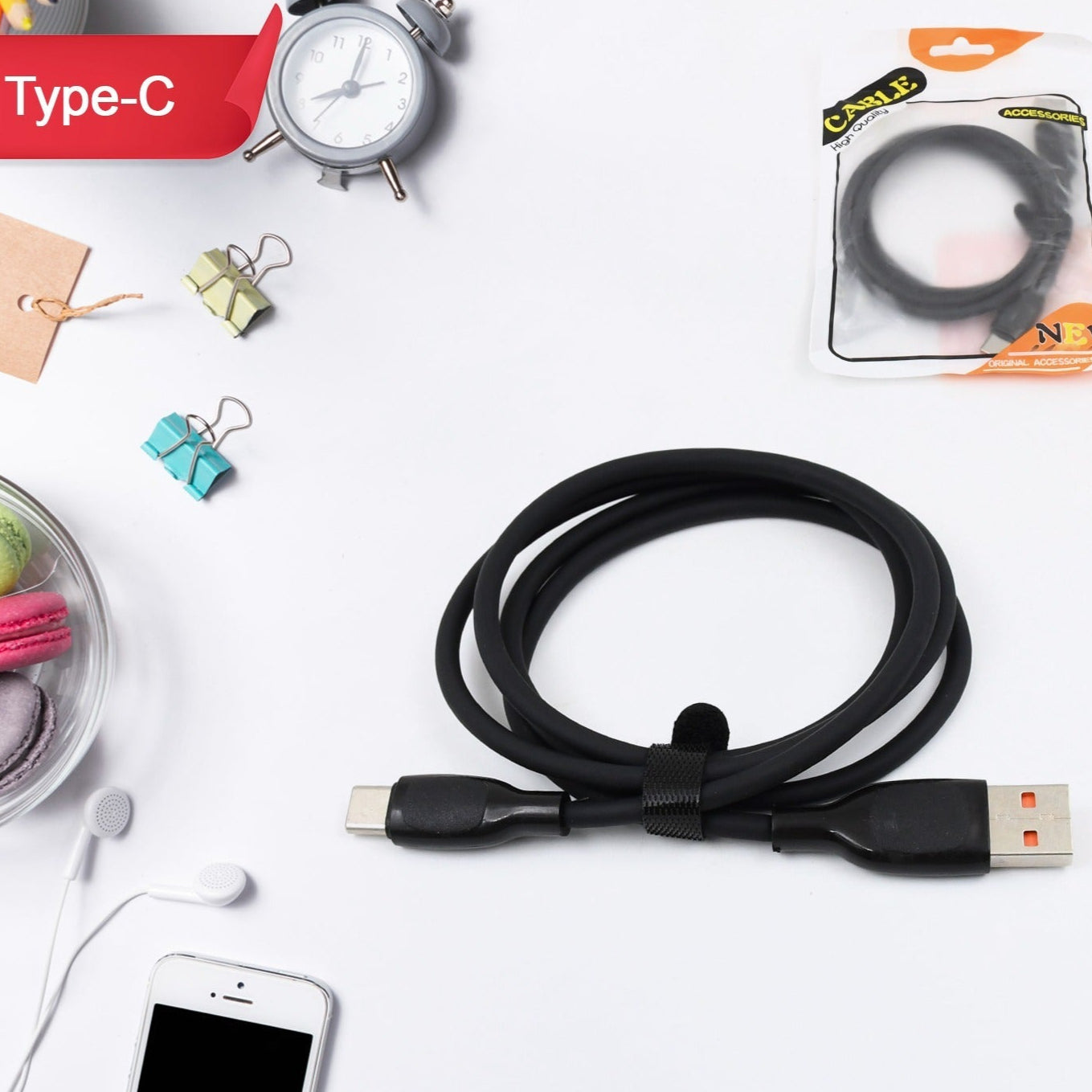 Type C Data Cable Fast Charging Cable (1 Mtr. Approx  1 Pc) - Happy Price - Image 2