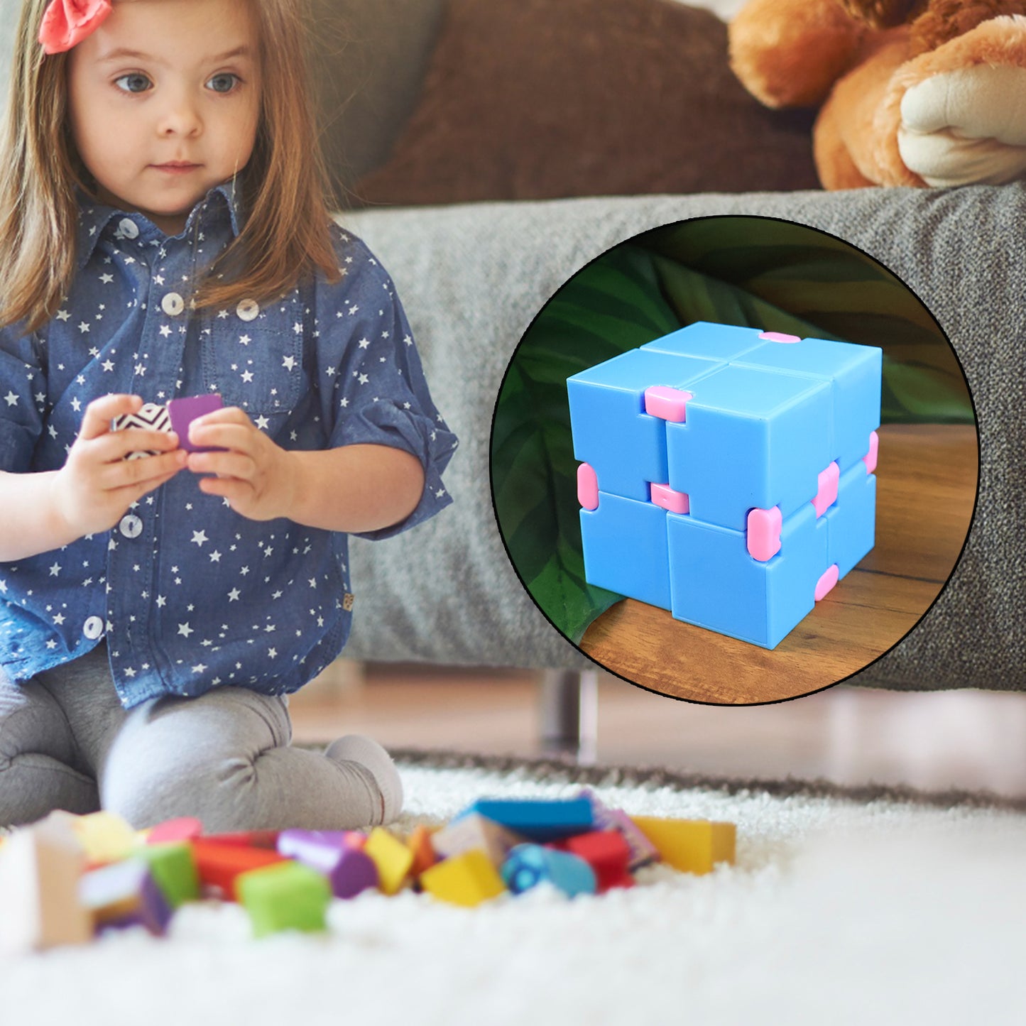 Infinity Cube Fidget Toy Stress Relief Hand Puzzle For Kids  Adults 1 Pc - Happy Price - Image 6