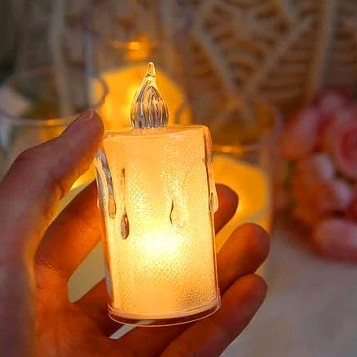 Battery Operated LED Crystal Candle Light for Home Decor
