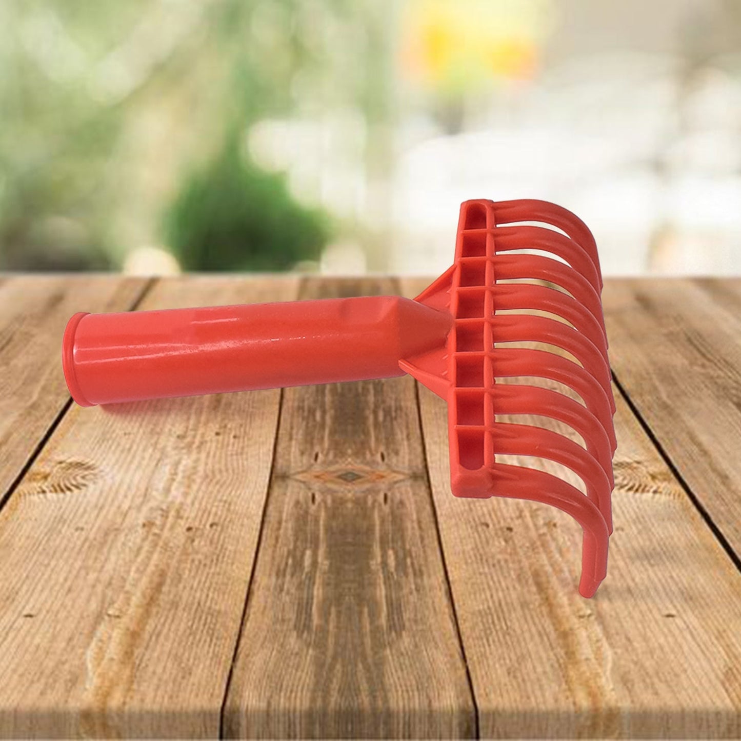 Heavy Duty Plastic Garden Hand Rake  9-tooth Cultivator Tool (1 Pc) - Happy Price - Image 5
