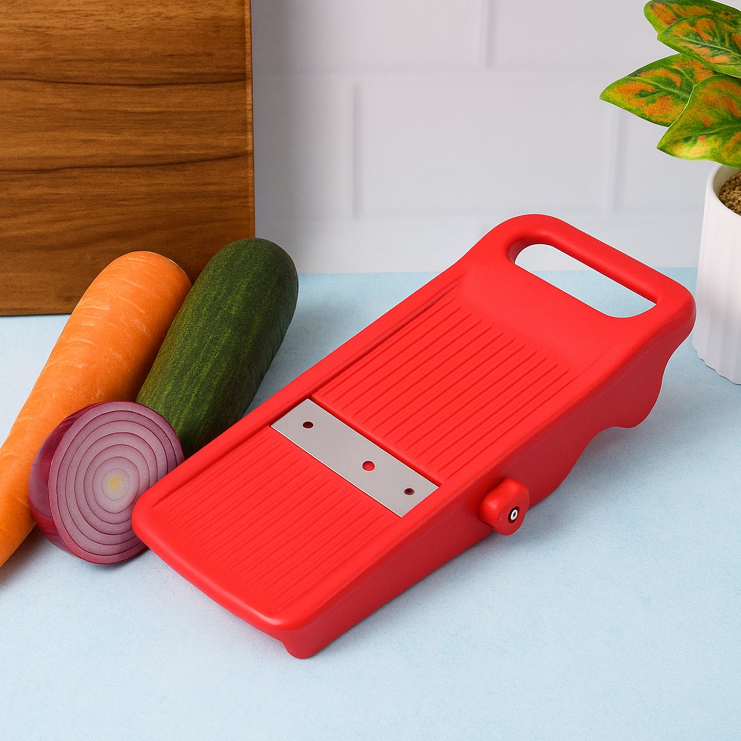 Easy Plus Vegetable Slicer (1 Pc) - Adjustable Stainless Steel Blade - Happy Price - Image 3