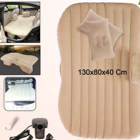 Portable Car Backseat Inflatable Air Mattress Bed with Pump & Pillows (1 Pc)