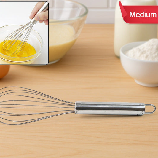 Medium Stainless Steel Balloon Whisk (24cm, 1 Pc)